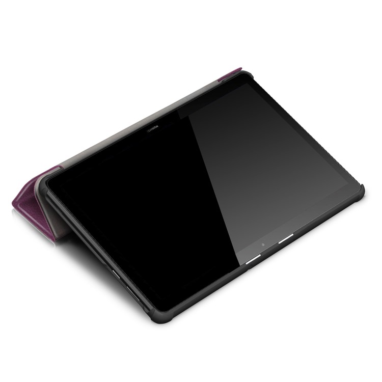 PU Leather Tri-fold Stand Tablet Flip Protective Casing for Huawei Mediapad T5 10 - Purple-7