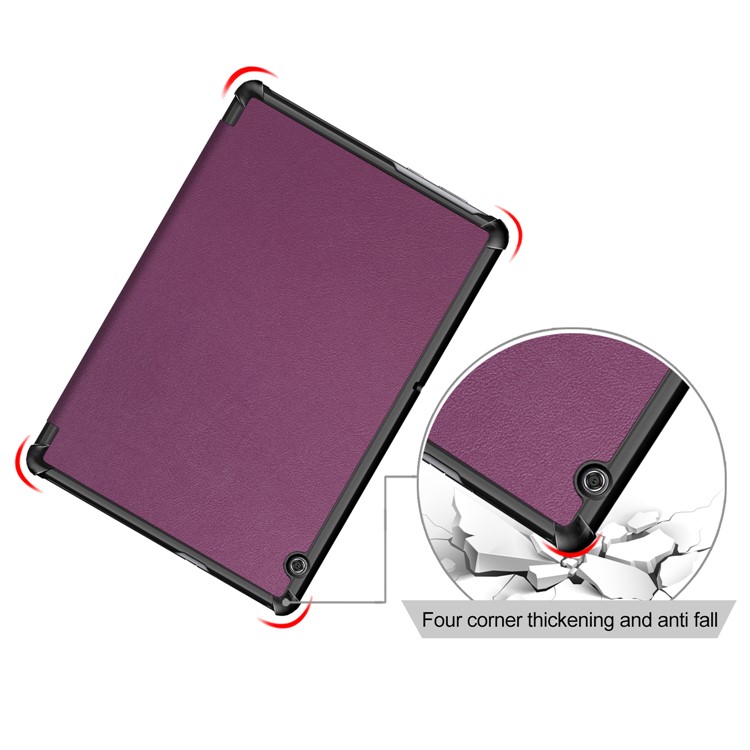 PU Leather Tri-fold Stand Tablet Flip Protective Casing for Huawei Mediapad T5 10 - Purple-8