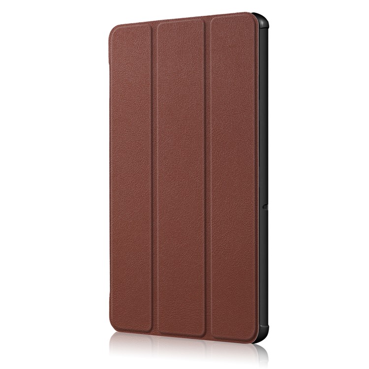 PU Leather Tablet Cover with Tri-fold Stand for Huawei Mediapad T5 10 - Brown-4