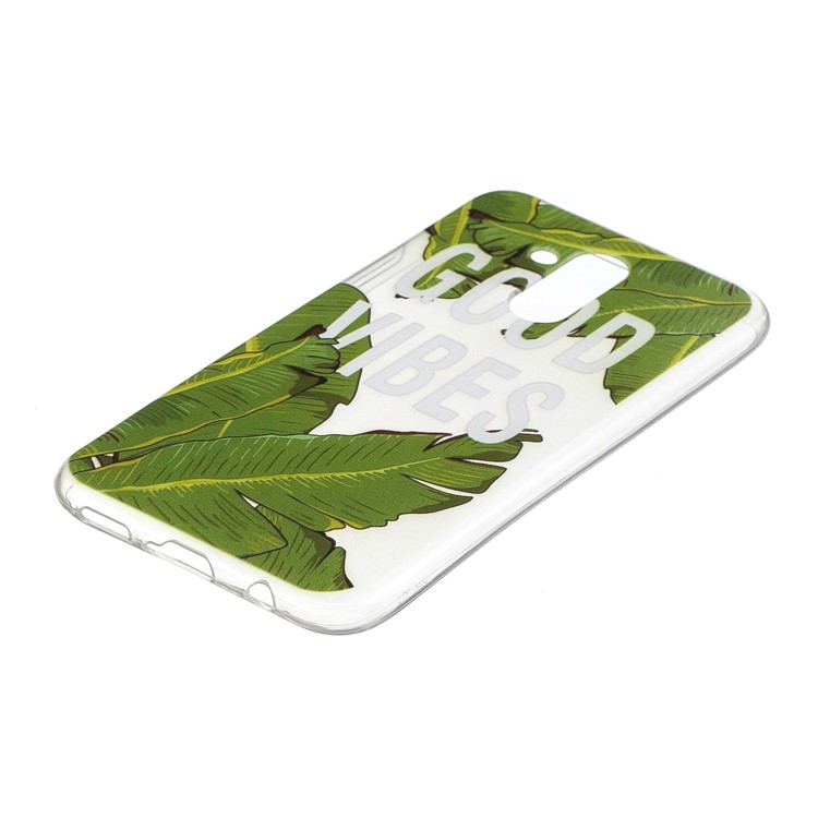 Pattern Printing Soft TPU Case for Huawei Mate 20 Lite - Green Leaves-2