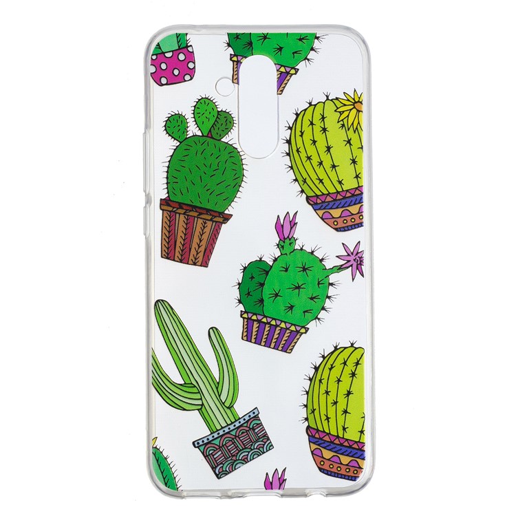 Pattern Printing Soft TPU Cover for Huawei Mate 20 Lite - Cactus-1
