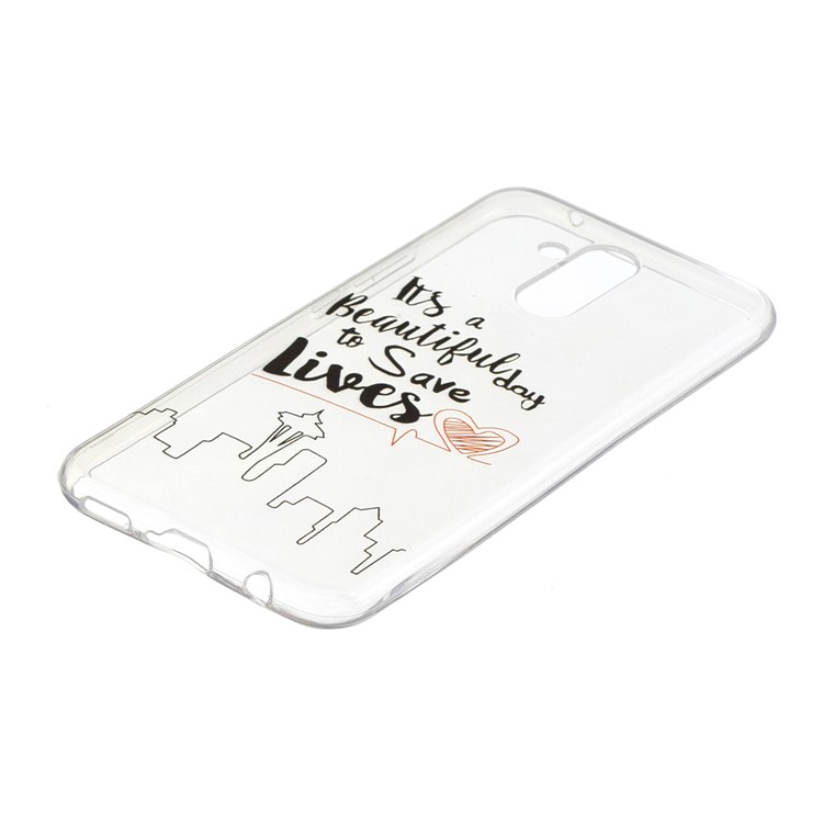 Motif Impression Coque TPU Souple Accessoire Pour Huawei Mate 20 Lite - Citation De La Vie-2
