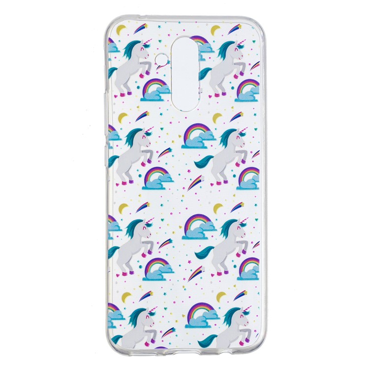 Pattern Printing Soft TPU Mobile Case for Huawei Mate 20 Lite - Unicorns and Rainbows-1