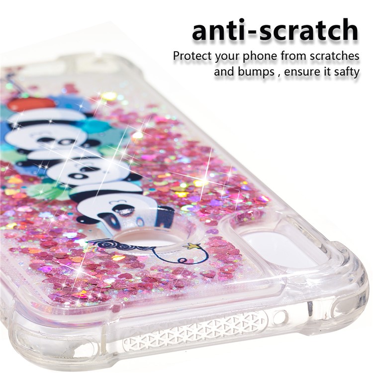 Dynamic Glitter Powder Heart Shaped Sequins TPU Shockproof Case for Huawei P20 Lite / Nova 3e - Panda-5