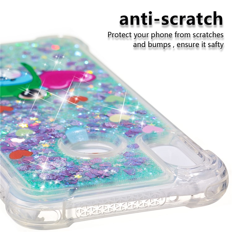 Dynamic Glitter Powder Heart Shaped Sequins TPU Shockproof Shell Case for Huawei P20 Lite / Nova 3e - Monkey-5