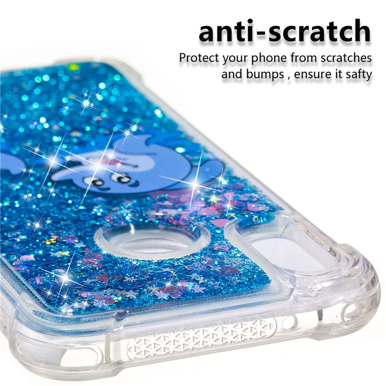 Dynamic Glitter Powder Heart Shaped Sequins TPU Shockproof Cover Shell for Huawei P20 Lite / Nova 3e - Dolphin-5