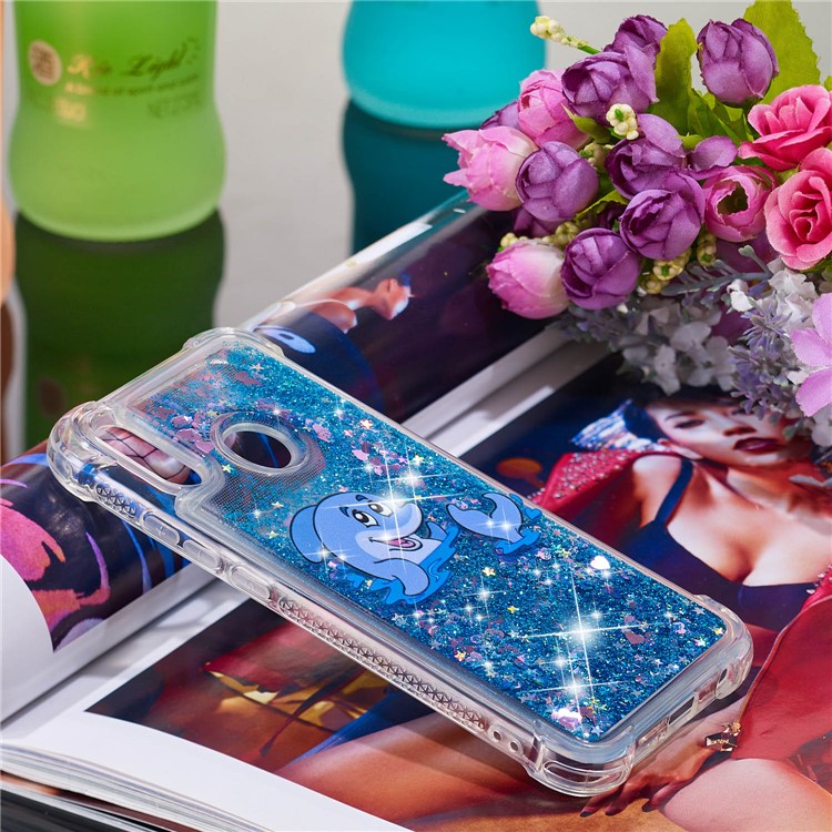 Dynamic Glitter Powder Heart Shaped Sequins TPU Shockproof Cover Shell for Huawei P20 Lite / Nova 3e - Dolphin-6