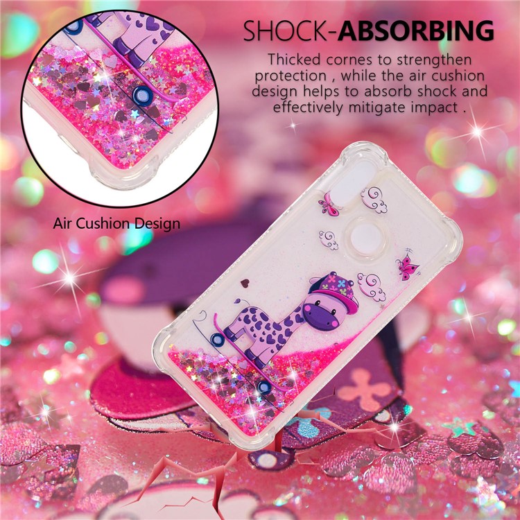 Dynamic Glitter Powder Heart Shaped Sequins Shockproof TPU Back Case for Huawei P20 Lite / Nova 3e - Horse-4
