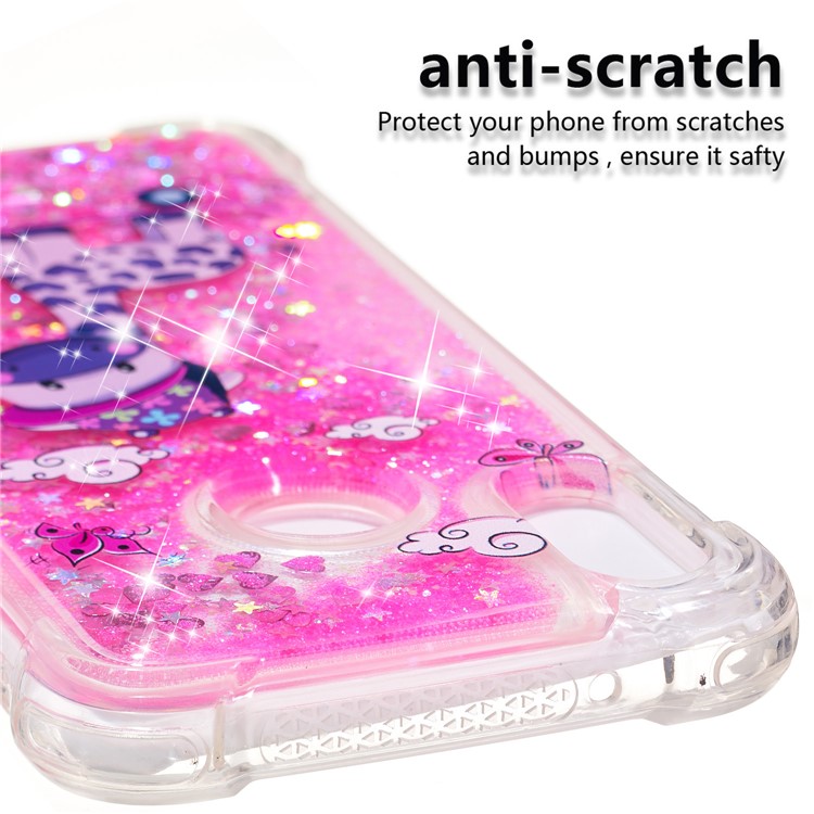Dynamic Glitter Powder Heart Shaped Sequins Shockproof TPU Back Case for Huawei P20 Lite / Nova 3e - Horse-5