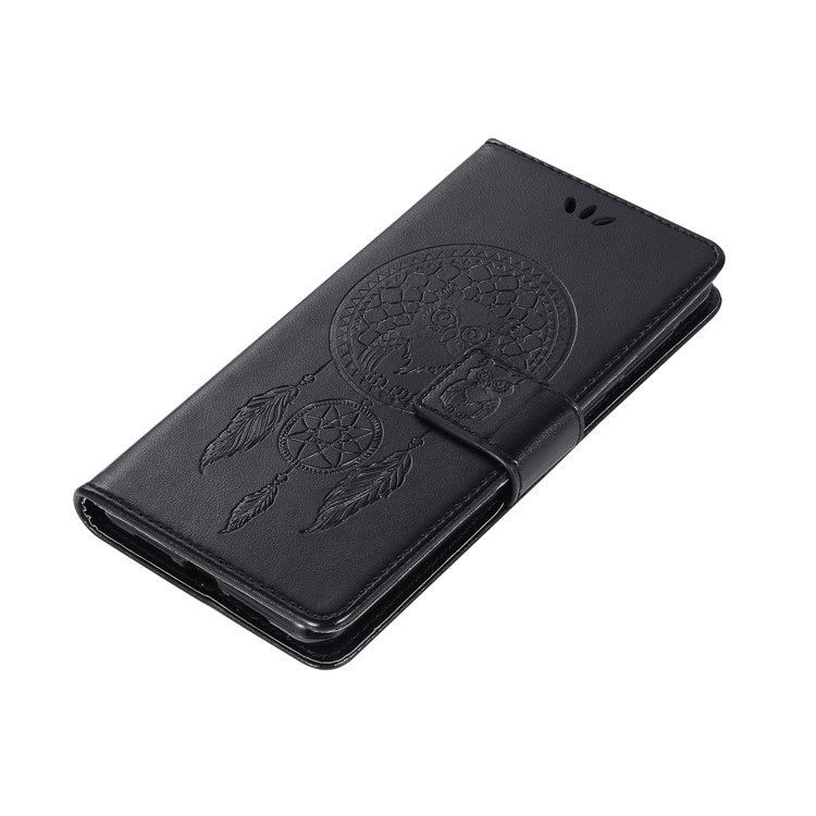 Imprint Owl Dream Catcher Wallet Stand Leather Cover for Huawei Mate 20 Lite - Black-3