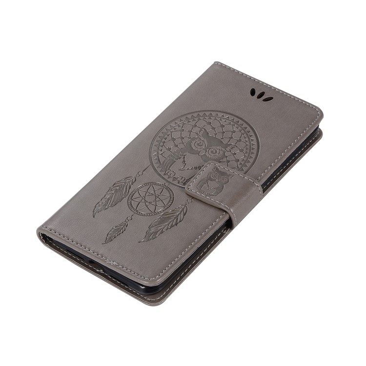 Stampa Gufo Dream Catcher Portafoglio Basamento Custodia In Pelle Per Huawei Mate 20 Lite - Grigio-3