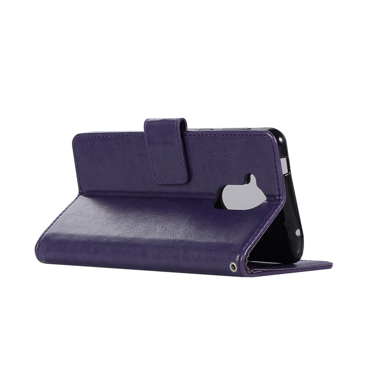 Imprint Owl Dream Catcher Wallet Stand Leather Mobile Phone Shell for Huawei Mate 20 Lite - Purple-2