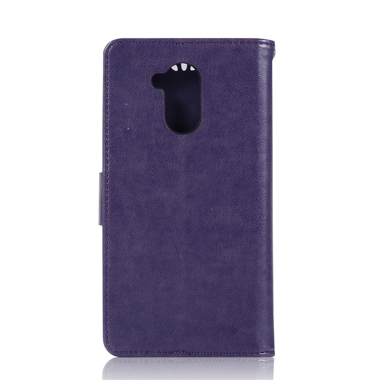 Imprint Owl Dream Catcher Wallet Stand Leather Mobile Phone Shell for Huawei Mate 20 Lite - Purple-4