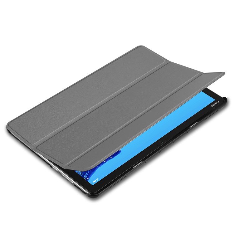 Tri-fold Stand Leather Protection Casing for Huawei Mediapad C5 10 / M5 Lite 10 - Grey-3