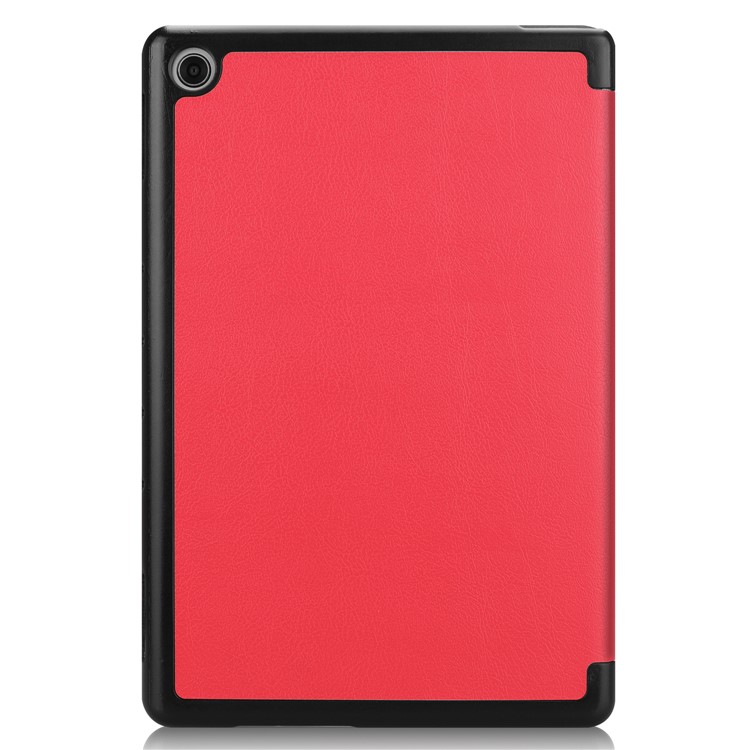 Tri-fold Stand Leather Protection Case Cover for Huawei Mediapad C5 10 / M5 Lite 10 - Red-9