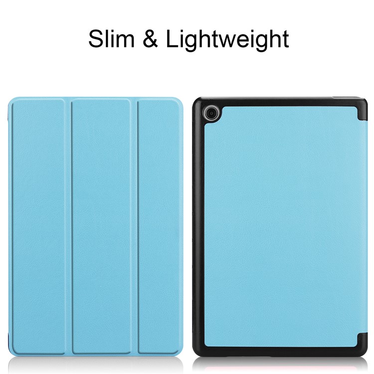Tri-fold Stand Leather Leather Shell Case for Huawei Mediapad C5 10 / M5 Lite 10 - Baby Blue-2