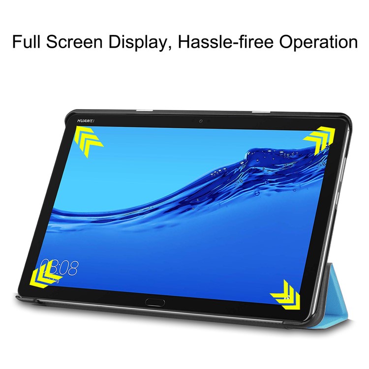 Tri-fold Stand Leather Leather Shell Case for Huawei Mediapad C5 10 / M5 Lite 10 - Baby Blue-5