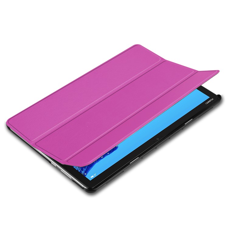 Трехслойная Подставка Для Флип-кожаного Корпуса Для Huawei Mediapad C5 10 / M5 Lite 10 - Пурпурный-3
