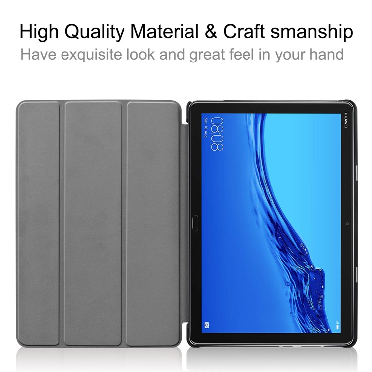 For Huawei Mediapad C5 10 / M5 Lite 10 Pattern Printing Leather Tri-fold Stand Tablet Case - Colorful Butterfly Girl-7