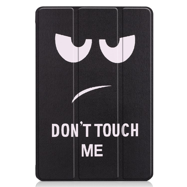 For Huawei Mediapad C5 10 / M5 Lite 10 Pattern Printing Leather Tri-fold Stand Tablet Casing - Angry Face-8