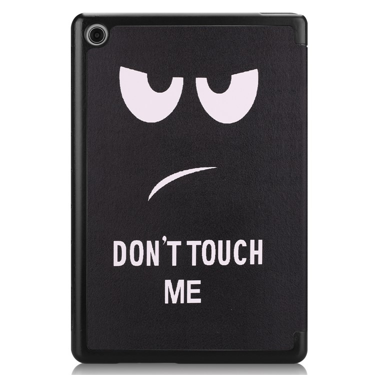 For Huawei Mediapad C5 10 / M5 Lite 10 Pattern Printing Leather Tri-fold Stand Tablet Casing - Angry Face-9