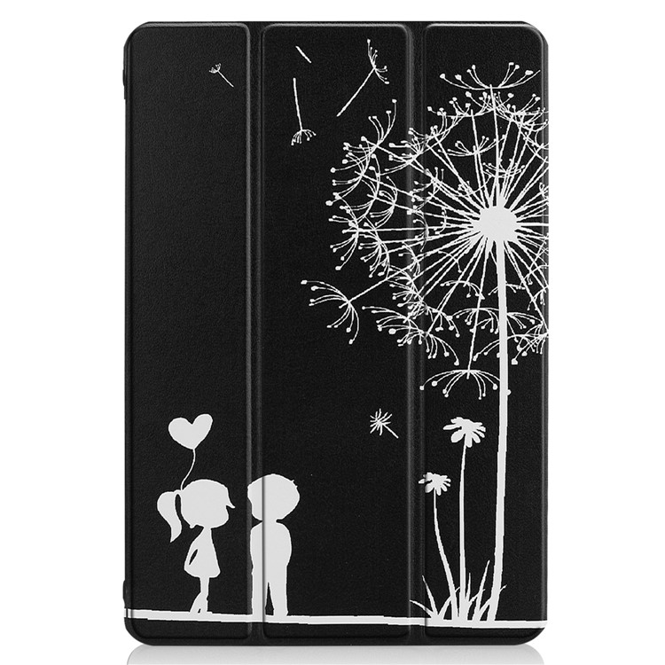 For Huawei Mediapad C5 10 / M5 Lite 10 Pattern Printing Leather Tri-fold Stand Tablet Case Cover - Dandelion-8