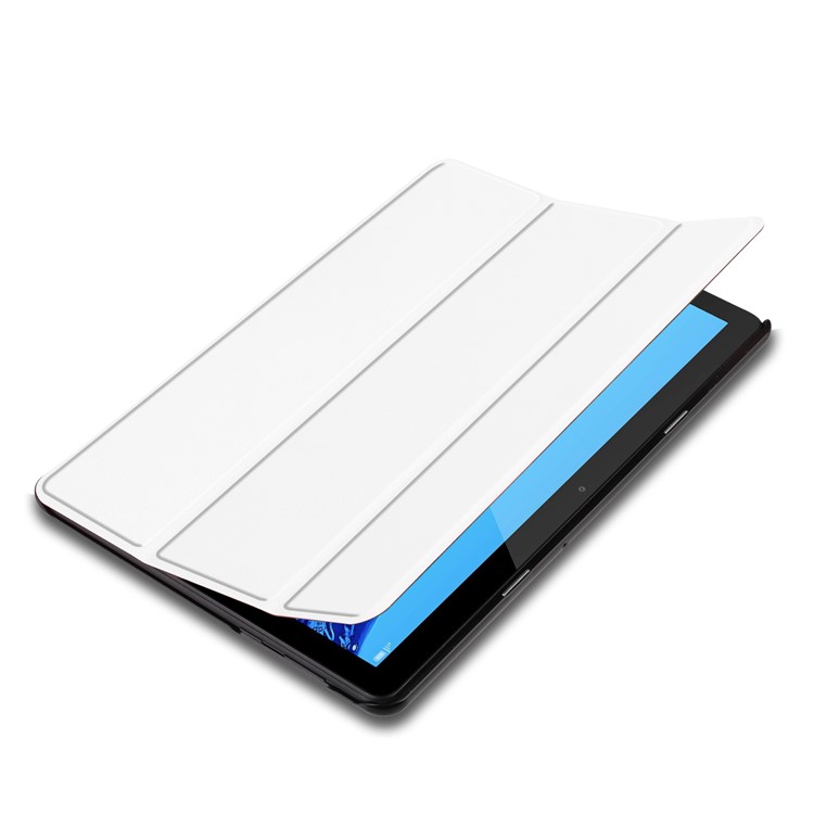 Tri-fold Leather Cover with Stand for Huawei MediaPad T5 10 - White-3