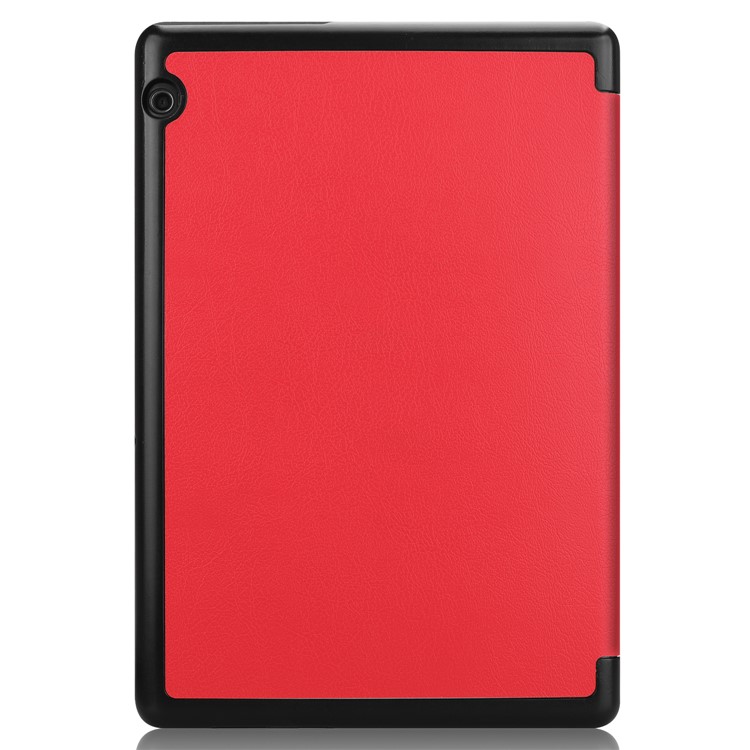 Tri-fold Leather Casing with Stand for Huawei MediaPad T5 10 - Red-9