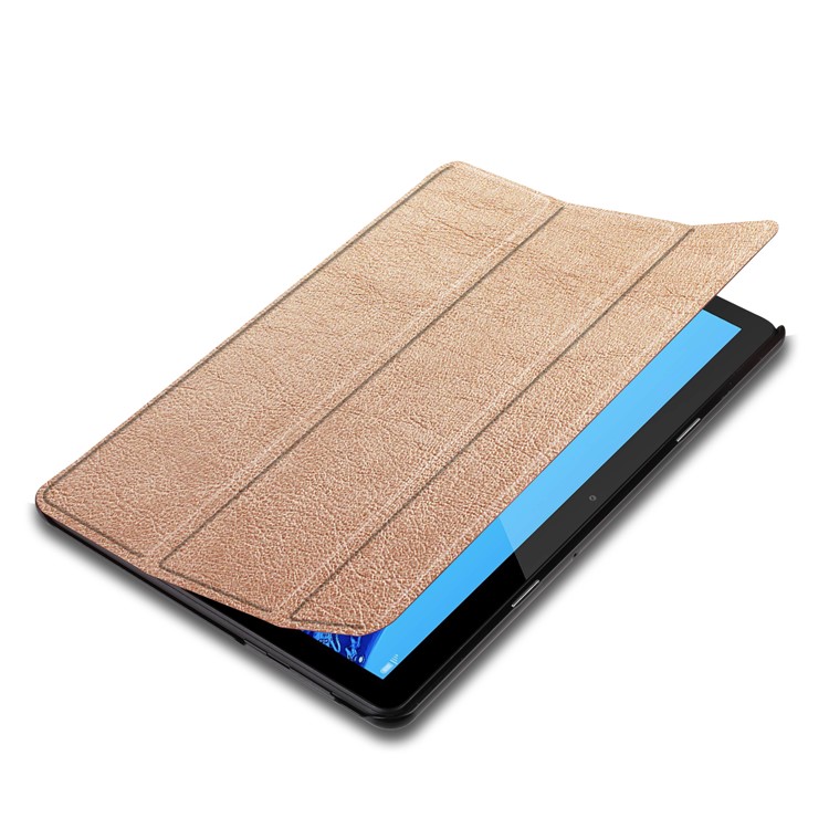 Tri-fold Leather Accessory Cover with Stand for Huawei MediaPad T5 10 - Rose Gold-3