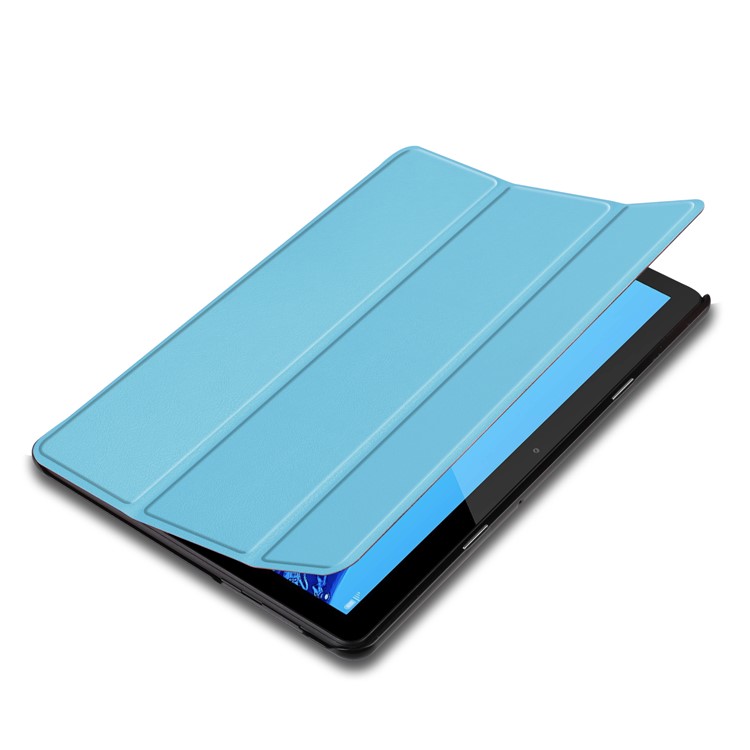 Caixa De Acessórios De Couro Tri-fold Com Suporte Para Huawei Mediapad T5 10 - Bebê Azul-3