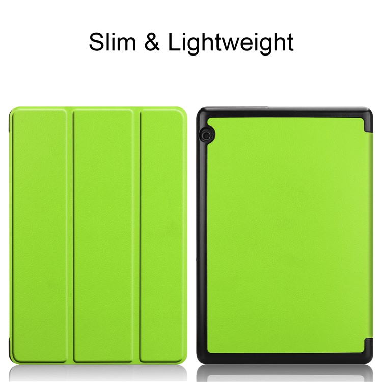 Tri-fold Leather Accessory Shell with Stand for Huawei MediaPad T5 10 - Green-2