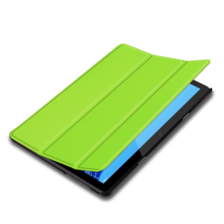 Tri-fold Leather Accessory Shell with Stand for Huawei MediaPad T5 10 - Green-3