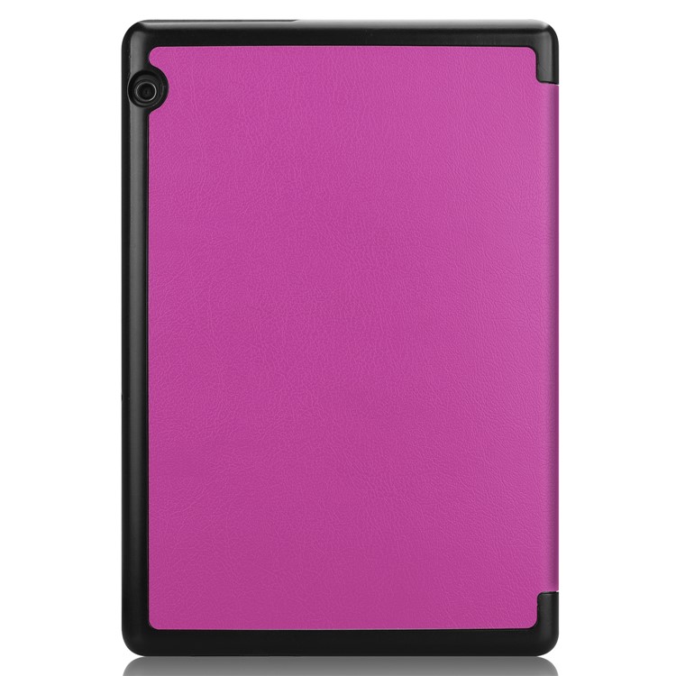 Tri-fold Leather Case Accessory with Stand for Huawei MediaPad T5 10 - Purple-9