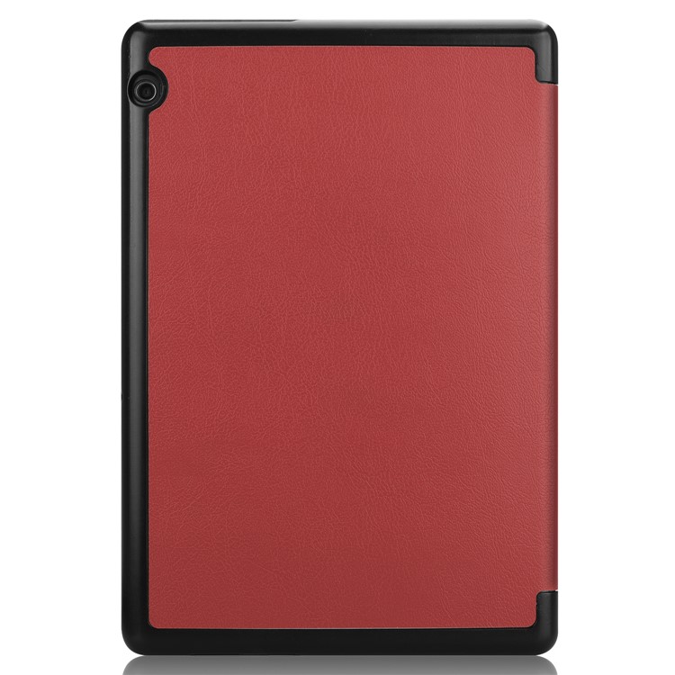 Tri-fold Leather Protection Case with Stand for Huawei MediaPad T5 10 - Wine Red-9