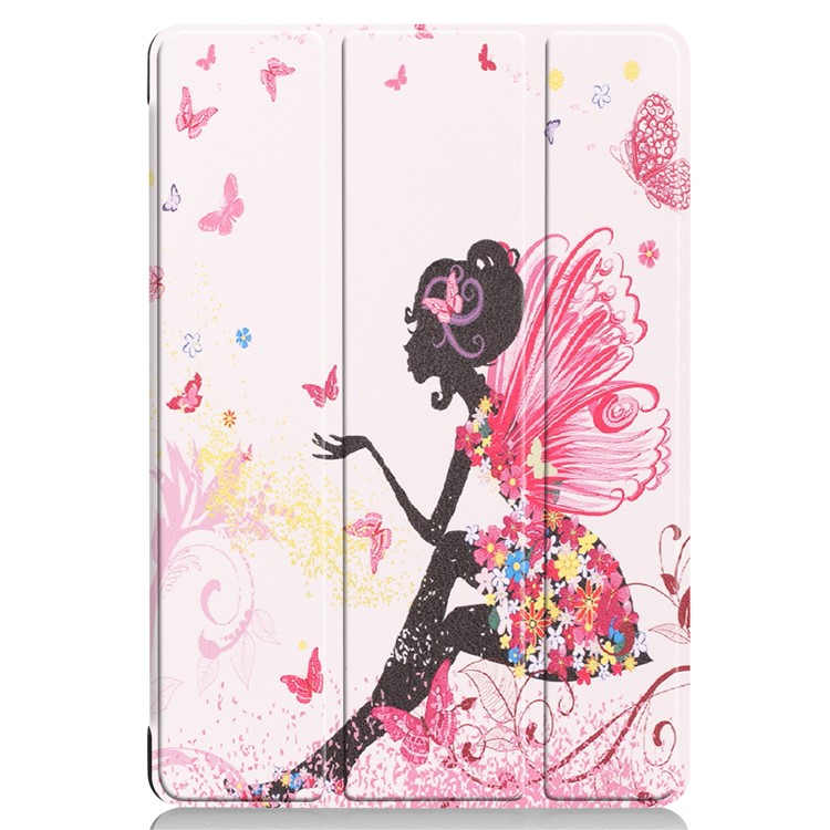 Pattern Printing Leather Tri-fold Stand Tablet Accessory Case for Huawei MediaPad T5 10 - Flowered Girl with Wings-8