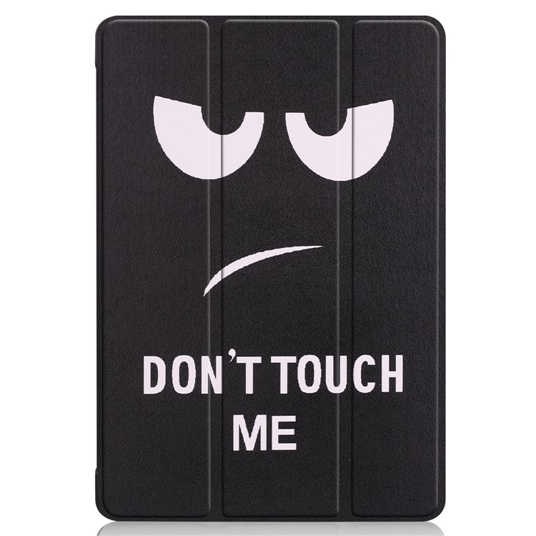 Pattern Printing Leather Tri-fold Stand Tablet Accessory Cover for Huawei MediaPad T5 10 - Angry Face-8
