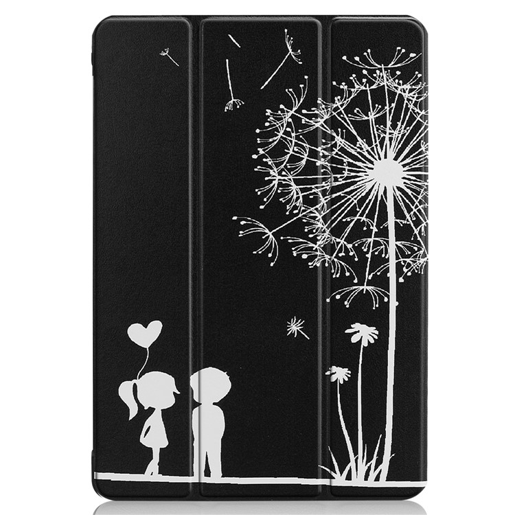 Pattern Printing Leather Tri-fold Stand Tablet Shell for Huawei MediaPad T5 10 - Dandelion-8