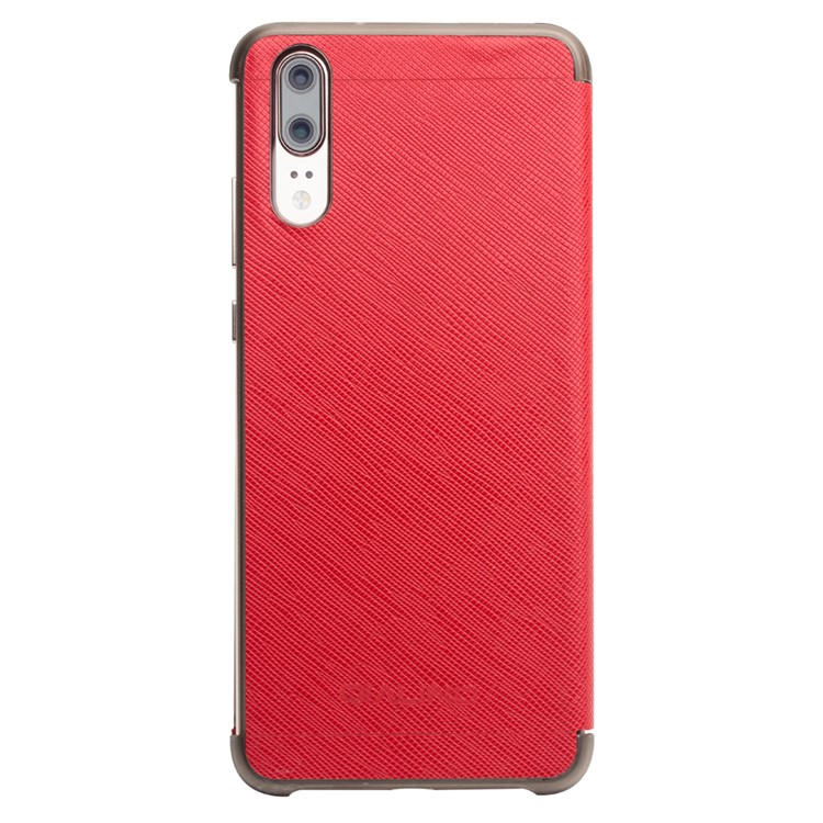 Custodia In Pelle QIALINO Per Finestra Con Vista Intelligente Per Huawei P20 - Rosso-2