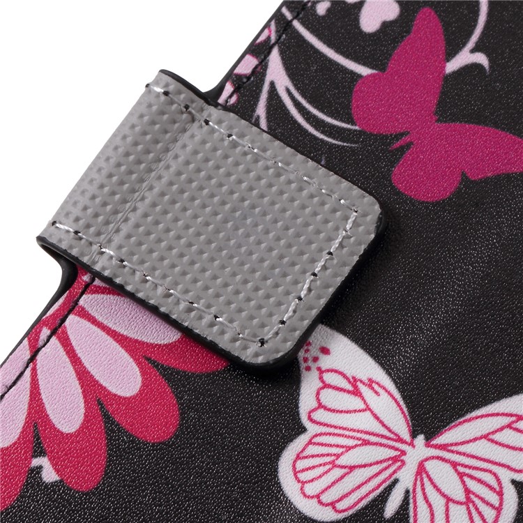 Pattern Printing PU Leather Magnetic Phone Cover for Huawei Mate 20 Lite - Butterfly and Flower-10