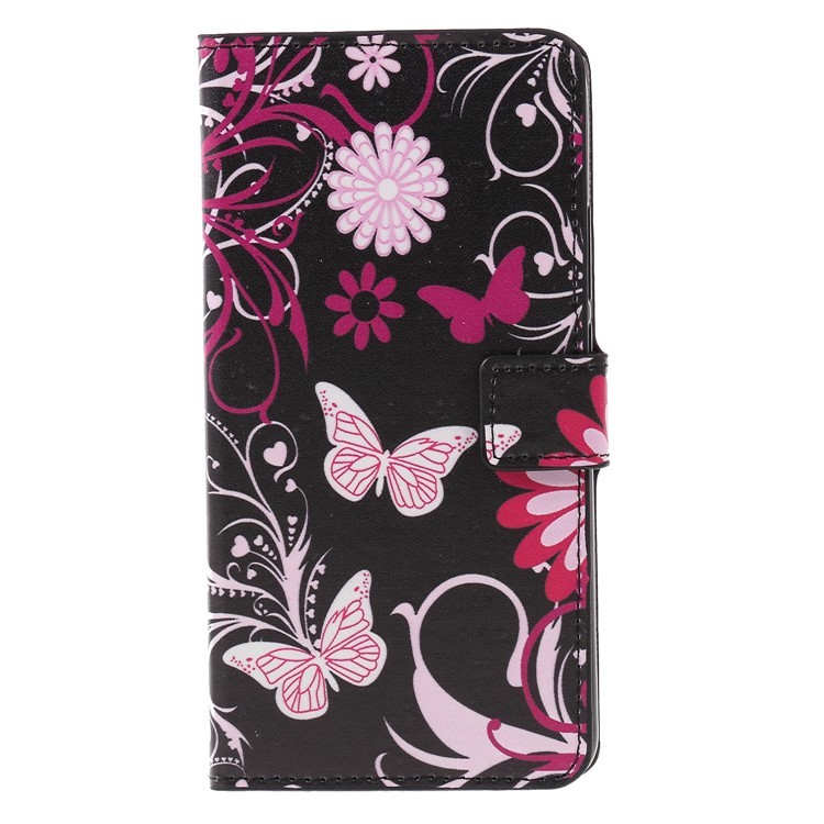 Pattern Printing PU Leather Magnetic Phone Cover for Huawei Mate 20 Lite - Butterfly and Flower-3