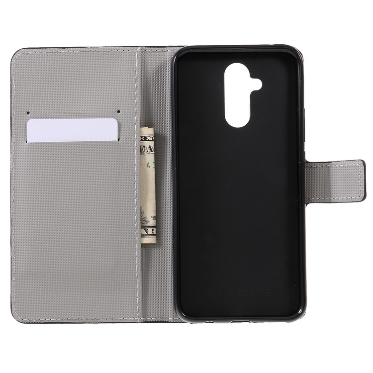 Pattern Printing PU Leather Magnetic Phone Cover for Huawei Mate 20 Lite - Butterfly and Flower-6