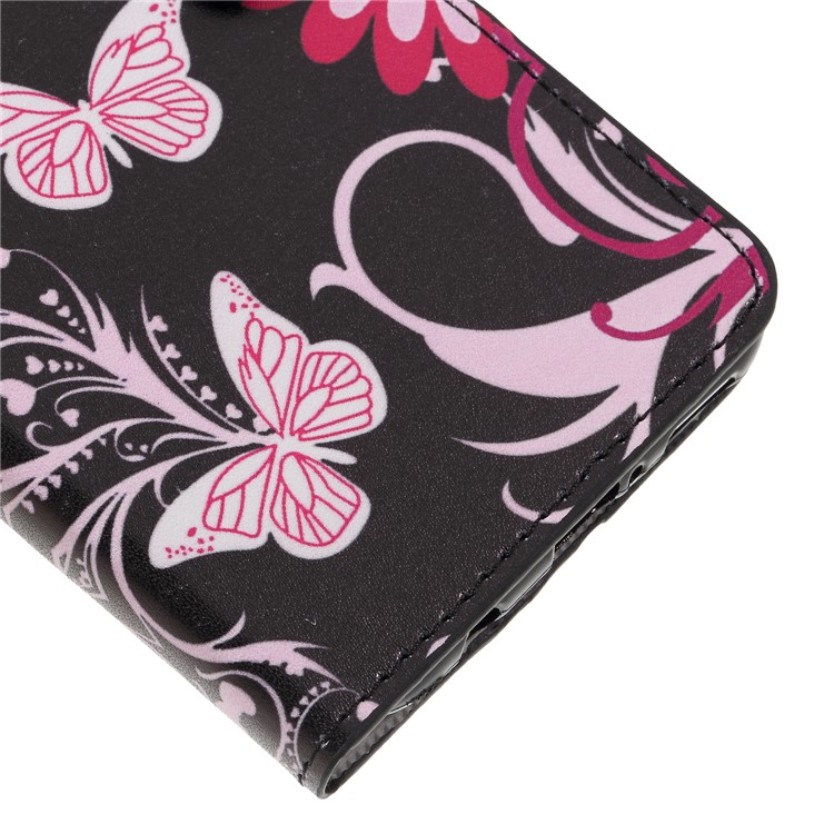 Pattern Printing PU Leather Magnetic Phone Cover for Huawei Mate 20 Lite - Butterfly and Flower-7
