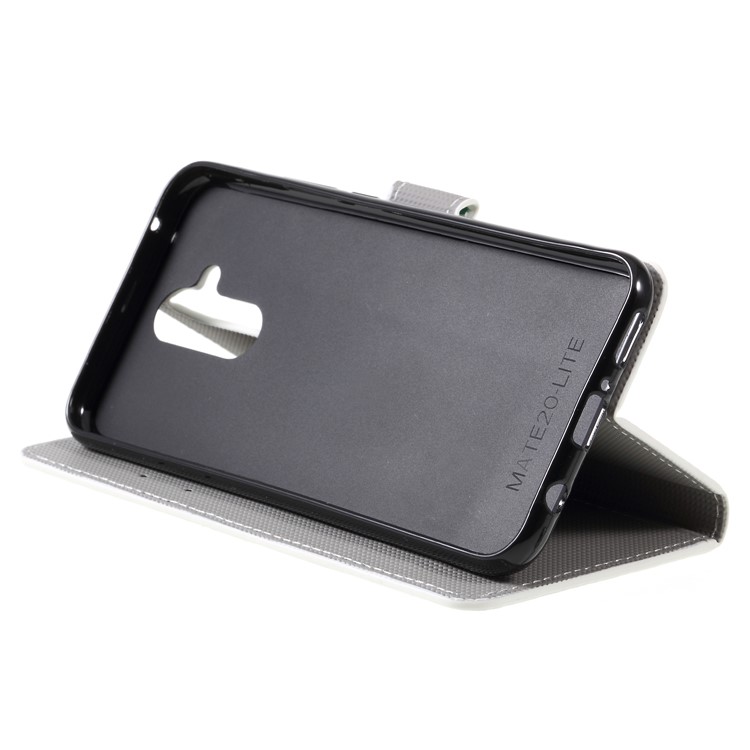 Padrão De Impressão PU Couro Magnético Phone Case Para Huawei Mate 20 Lite - Cochilando Coruja-4