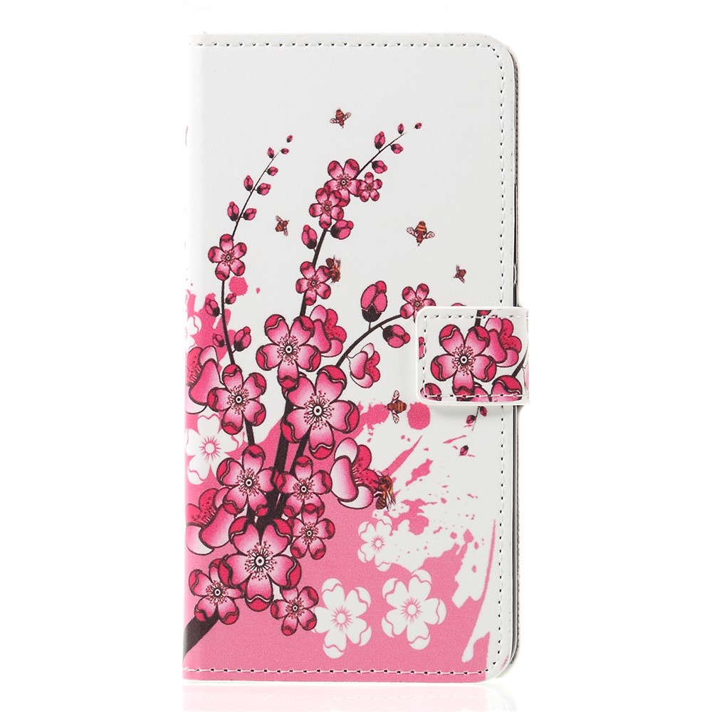 Stampa Del Modello Copertura Di Vibrazione Del Basamento Dell'unità Di Elaborazione Di Cuoio Per Il Compagno Di Huawei 20 Lite - Fiore Di Pesco-1