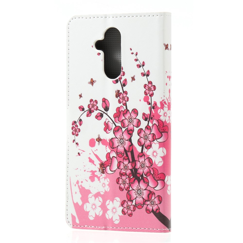 Stampa Del Modello Copertura Di Vibrazione Del Basamento Dell'unità Di Elaborazione Di Cuoio Per Il Compagno Di Huawei 20 Lite - Fiore Di Pesco-2