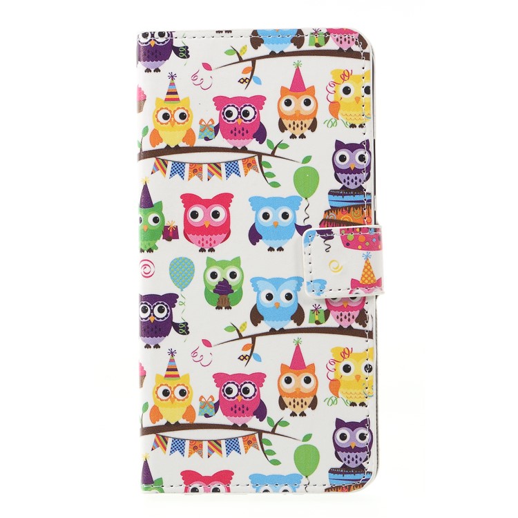 Pattern Printing PU Leather Wallet Cell Phone Cover for Huawei Mate 20 Lite - Multiple Cute Owls-1