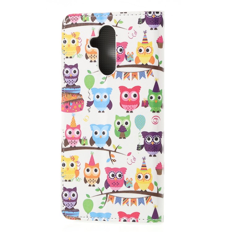 Pattern Printing PU Leather Wallet Cell Phone Cover for Huawei Mate 20 Lite - Multiple Cute Owls-2