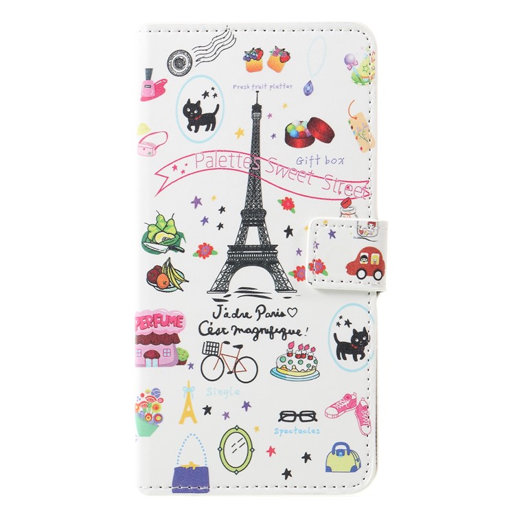 Pattern Printing PU Leather Wallet Protective Shell for Huawei Mate 20 Lite - Palettes Sweet Street-1