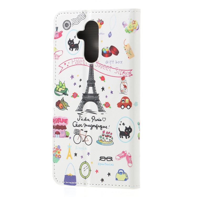 Pattern Printing PU Leather Wallet Protective Shell for Huawei Mate 20 Lite - Palettes Sweet Street-2