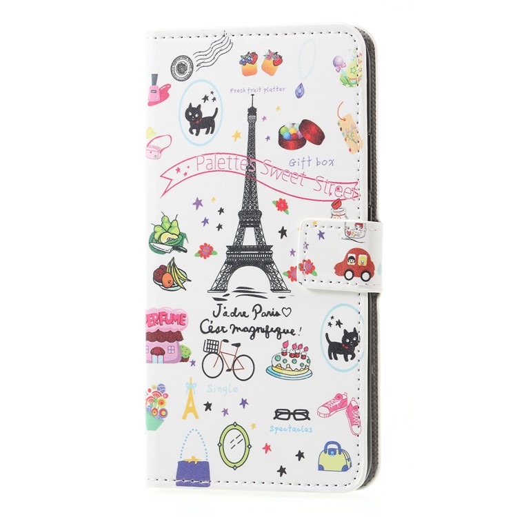 Pattern Printing PU Leather Wallet Protective Shell for Huawei Mate 20 Lite - Palettes Sweet Street-3